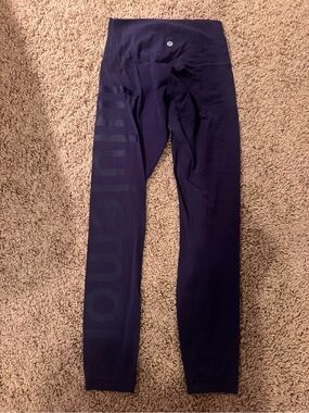 lululemon athletica Navy High-Waist Leggings with Subtle Logo